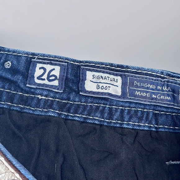 Miss Me Signature Boot Cut Low Rise Embroidered Embellished Pocket Blue Jeans 26 - Picture 8 of 8